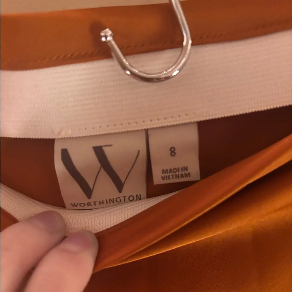 Worthington Rust Satin Midi Slip Skirt - Picture 3 of 3